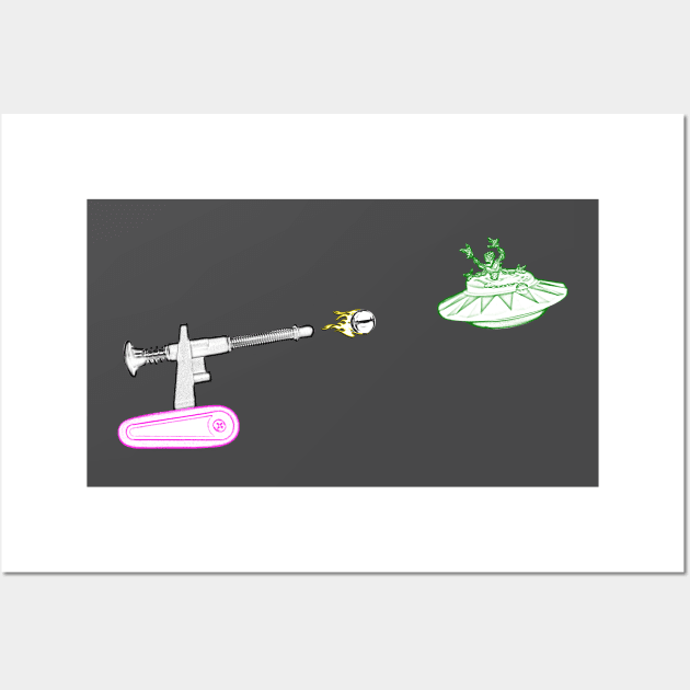 Tank vs UFO, Pinball War Wall Art by Uwantmytees
